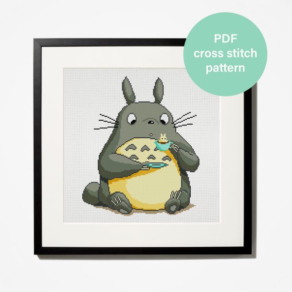Totoro cross stitch pattern