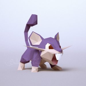 3d Papercraft Mega Mewtwo X PDF DXF Templates - Inspire Uplift