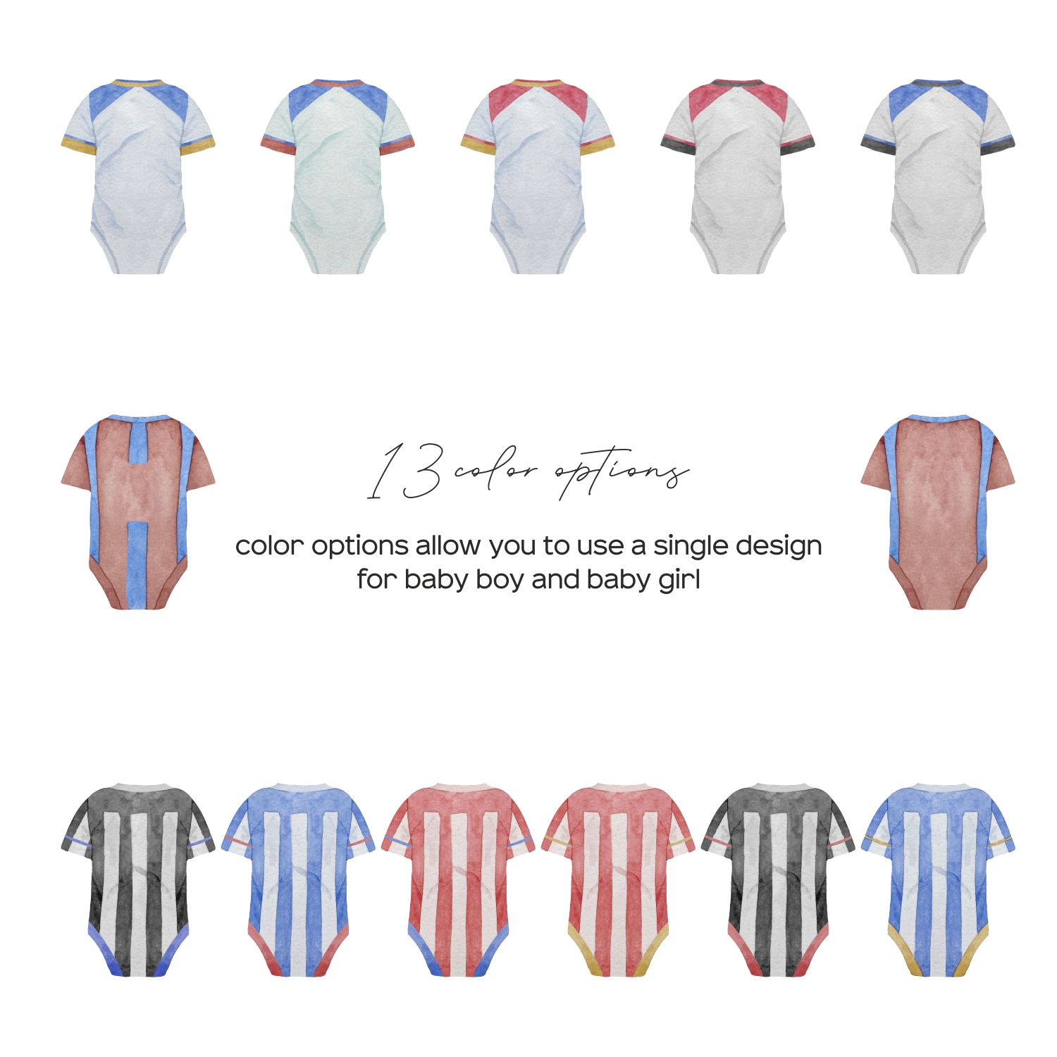 Watercolor Football Shirts, Soccer T-Shirt Clipart, Sport T-Shirt Clip Art,  Watercolor Soccer Shirts Clipart, Football Shirt in Stripes, PNG