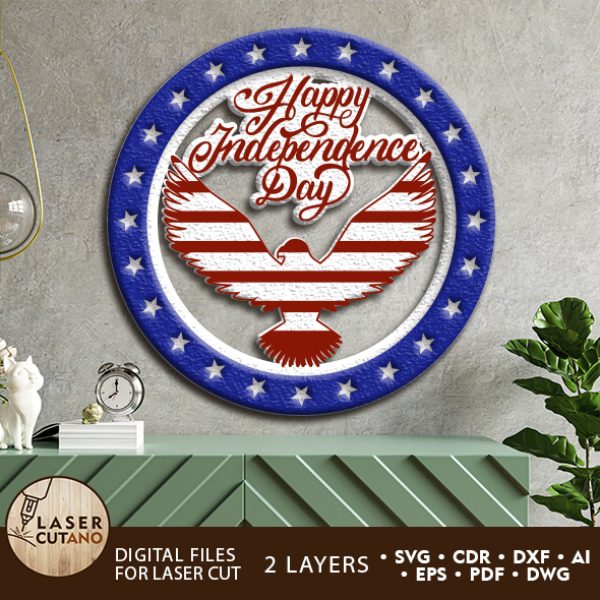 Independence Day Patriotic USA Eagle Cut Template