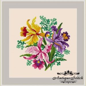Berlin Woolwork Orchids Bouquet 35