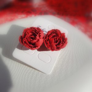 Statement red earrings