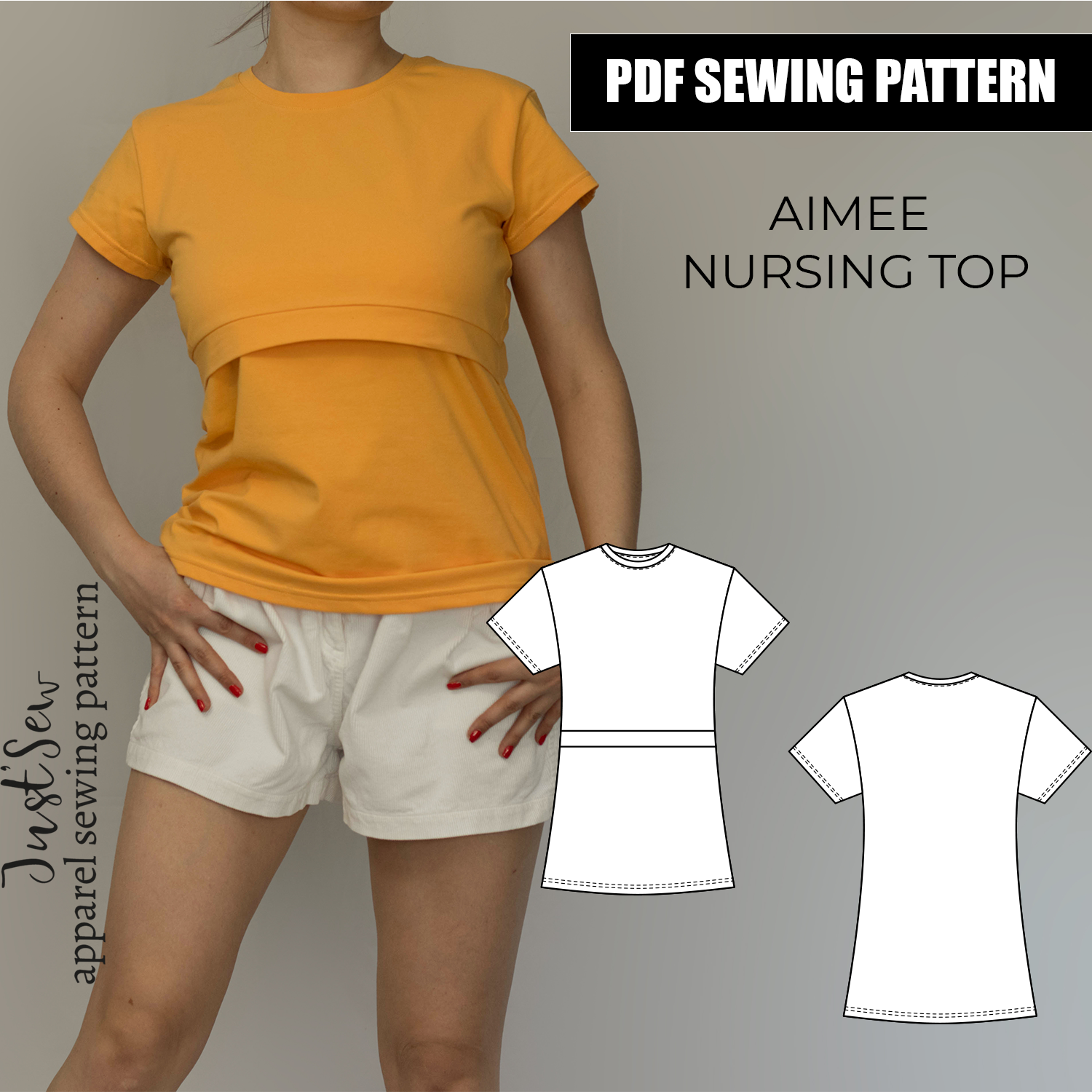 Nursing top sewing pattern| Including step-by-step sewing tutorials 1 Nursing top sewing pattern| Including step-by-step sewing tutorials