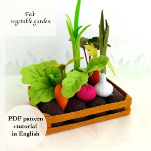 Felt vegetables garden sewing PDF tutorial and pattern