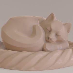3D Model STL CNC Router file 3dprintable Cat curl up