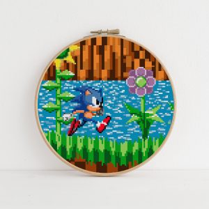 Sonic cross stitch pattern.
