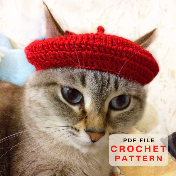 crochet cat beret