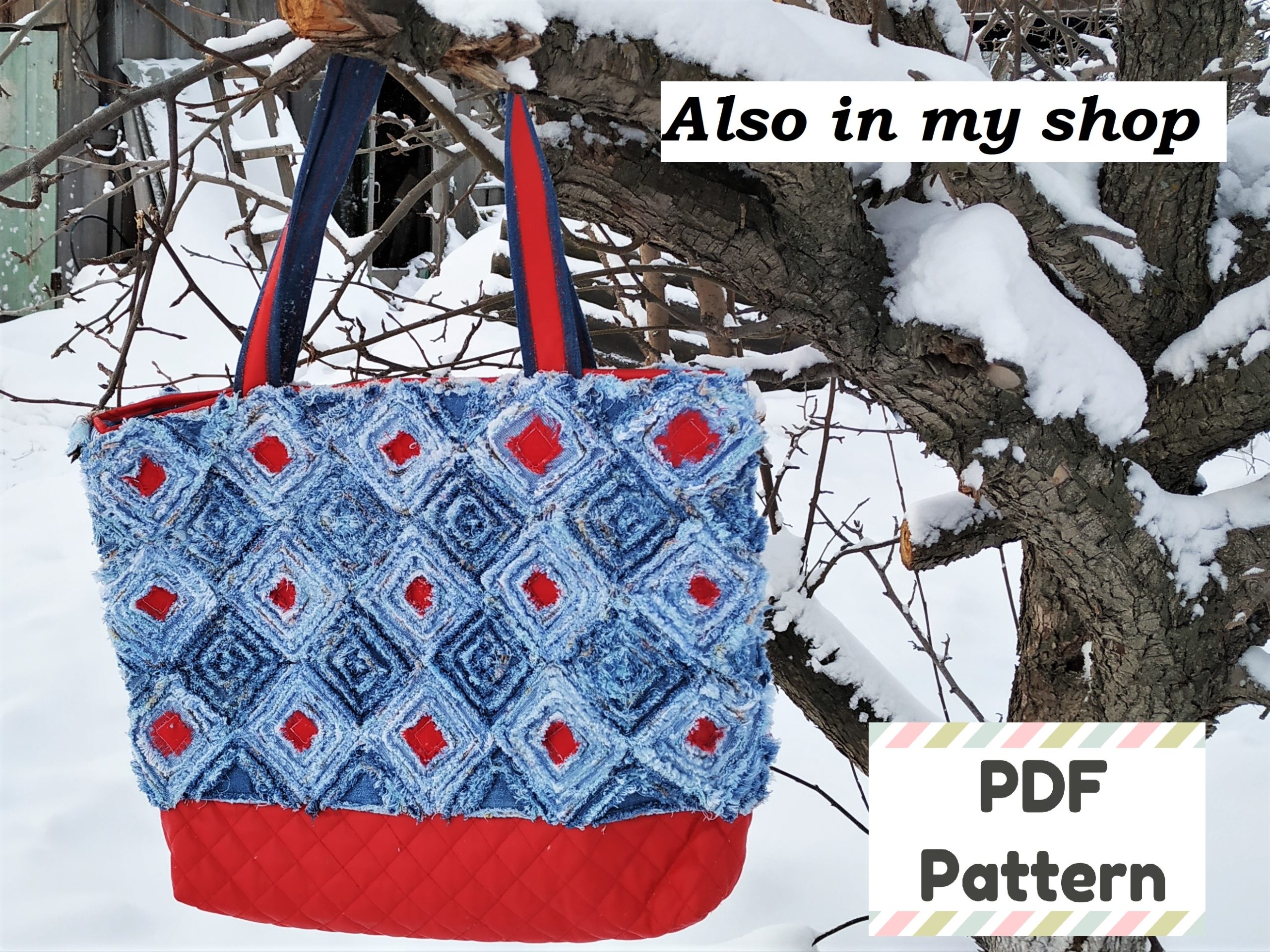 Denim Bucket Bag Sewing Pattern PDF 