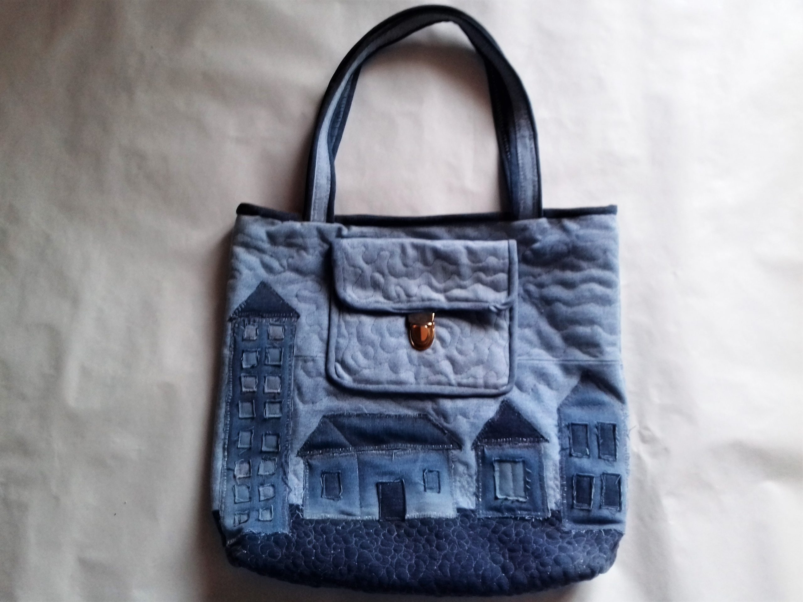 Sustainable Denim Tote Bag Made from Handwoven Denim • Vritti Designs