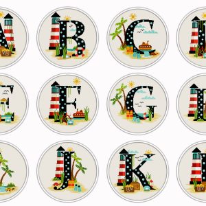 Sea monogram Cross Stitch Pattern. Letter B Cross Stitch.