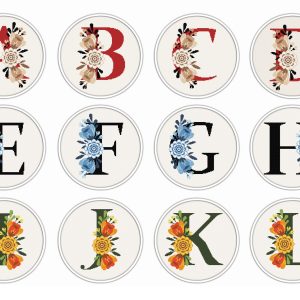 Flowers monogram Cross Stitch Pattern. Letter N