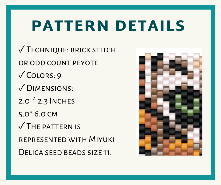Tiger amulet purse bead pattern 2 beadpattern