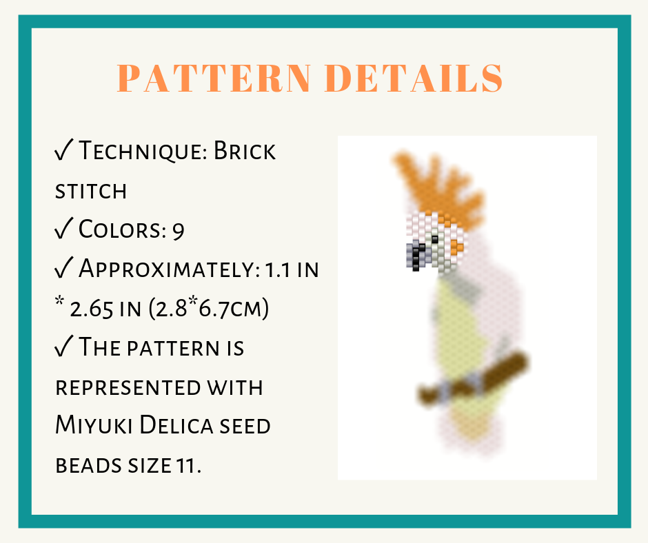 Brick stitch cockatoo bead pattern 2 brickstitchbeadpattern