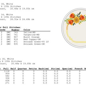 Flower Cross Stitch Pattern. Floral Wreath Cross Stitch.