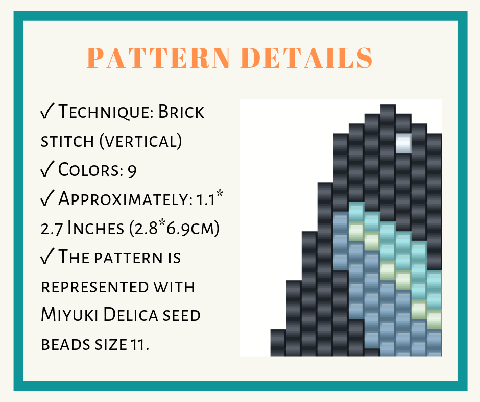 Floral earrings bead pattern for brick stitch 2 earrings bead pattern