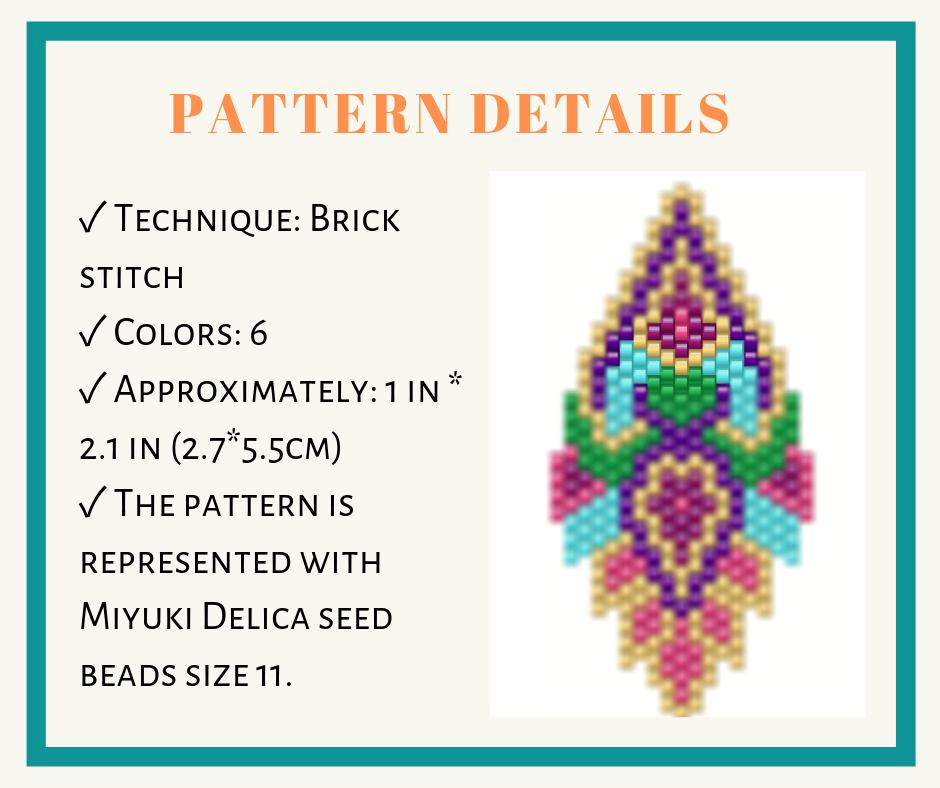Brick stitch earrings bead pattern 2 earrings bead pattern