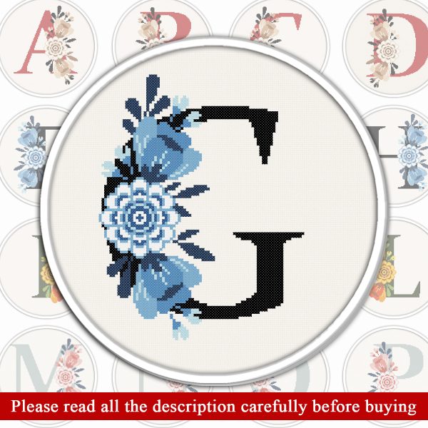 Flowers monogram Cross Stitch Pattern