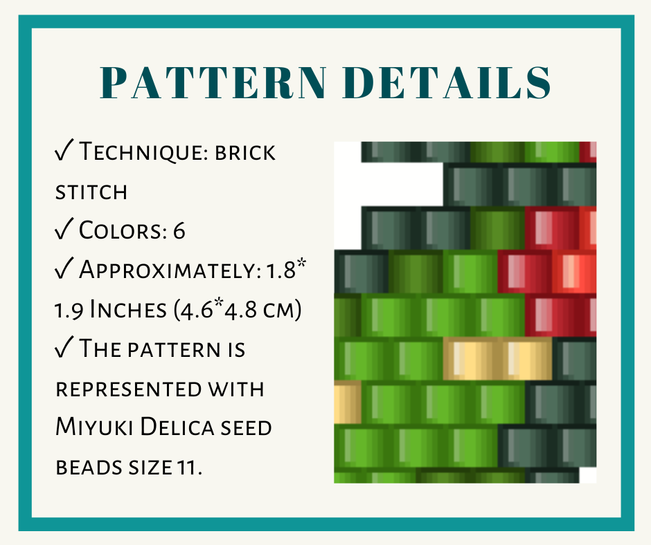Brick stitch Holly leaves bead pattern 2 brickstitchbeadpattern