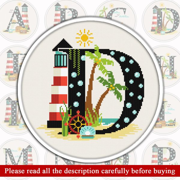 Sea monogram Cross Stitch Pattern