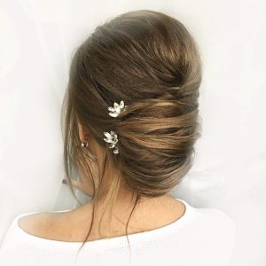 Set of 3 bridal hair pins Rhinestone wedding hair piece