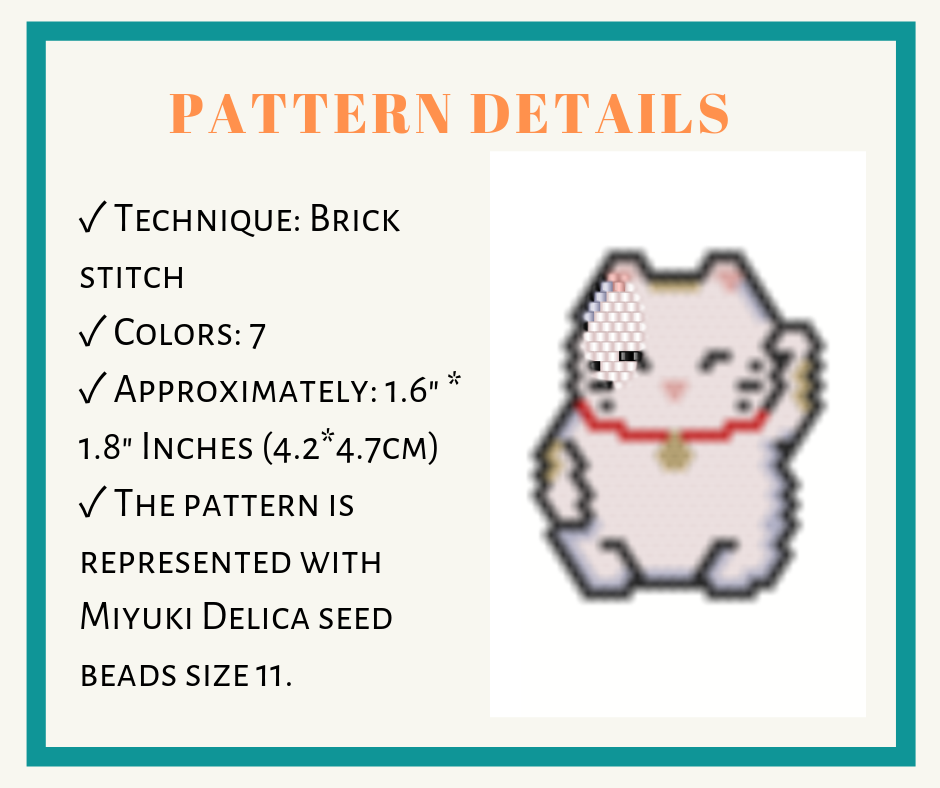 Brick stitch maneki neko bead pattern 2 brickstitchbeadpattern