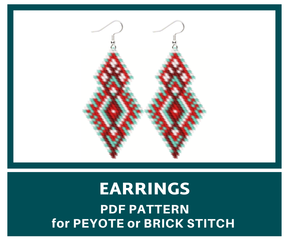 Modelli di orecchini Peyote e Brick Stitch, modello di perline di