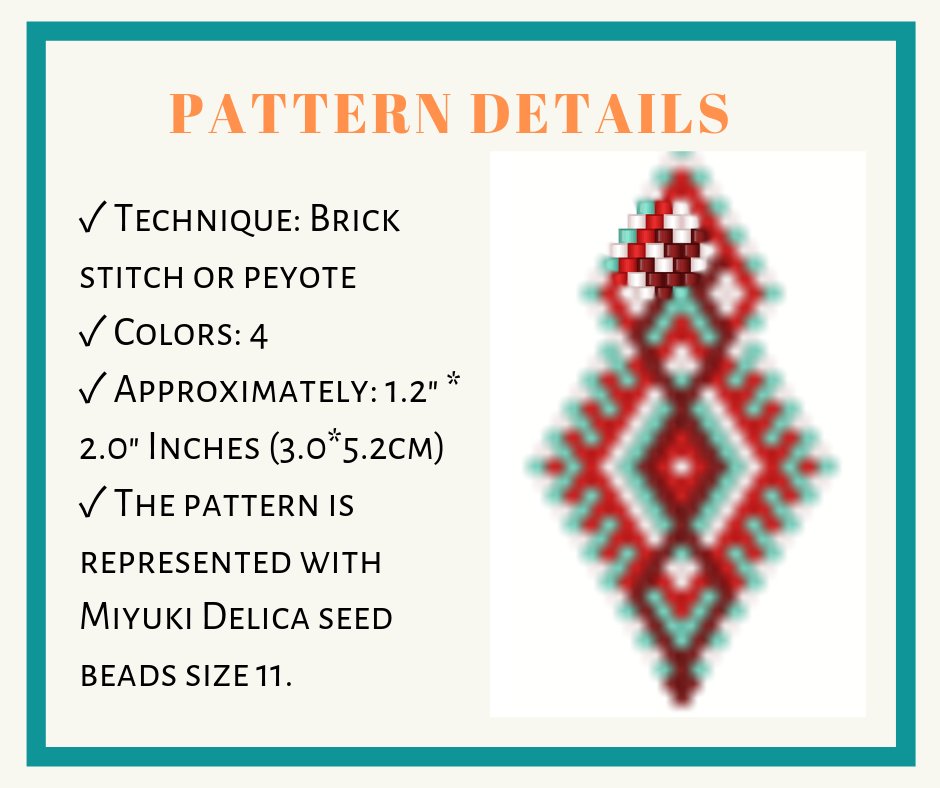Peyote earrings bead pattern 2 earrings bead pattern