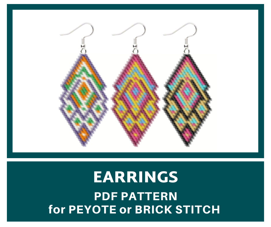 Modelli di orecchini Peyote e Brick Stitch, modello di perline di