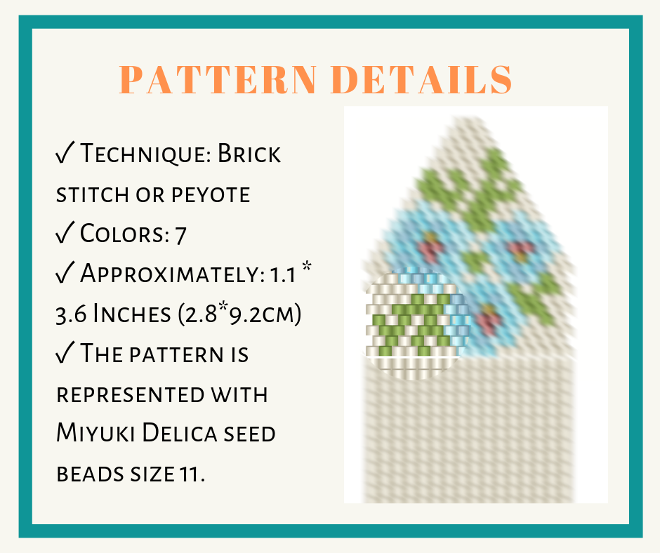 Forget-me-not fringe earrings bead pattern 2 earringsbeadpattern