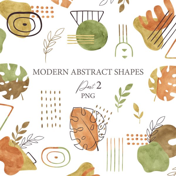 Watercolor abstract shapes