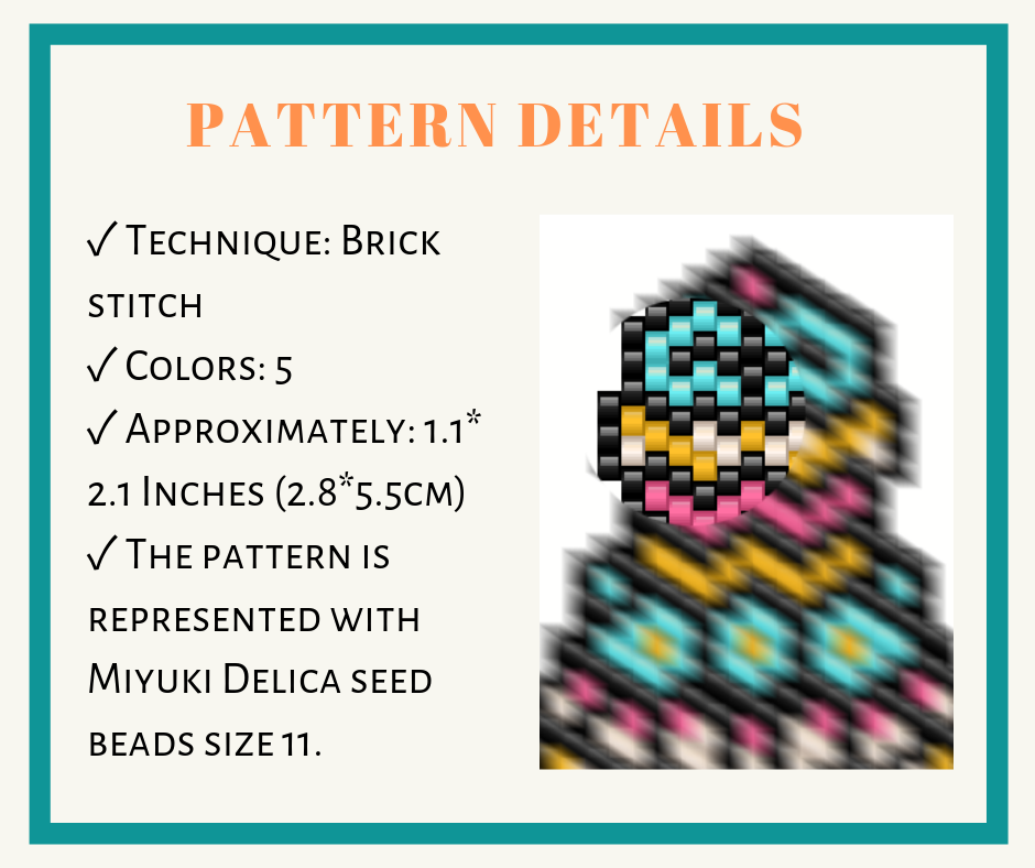 Brick stitch earrings bead pattern 2 earrings bead pattern