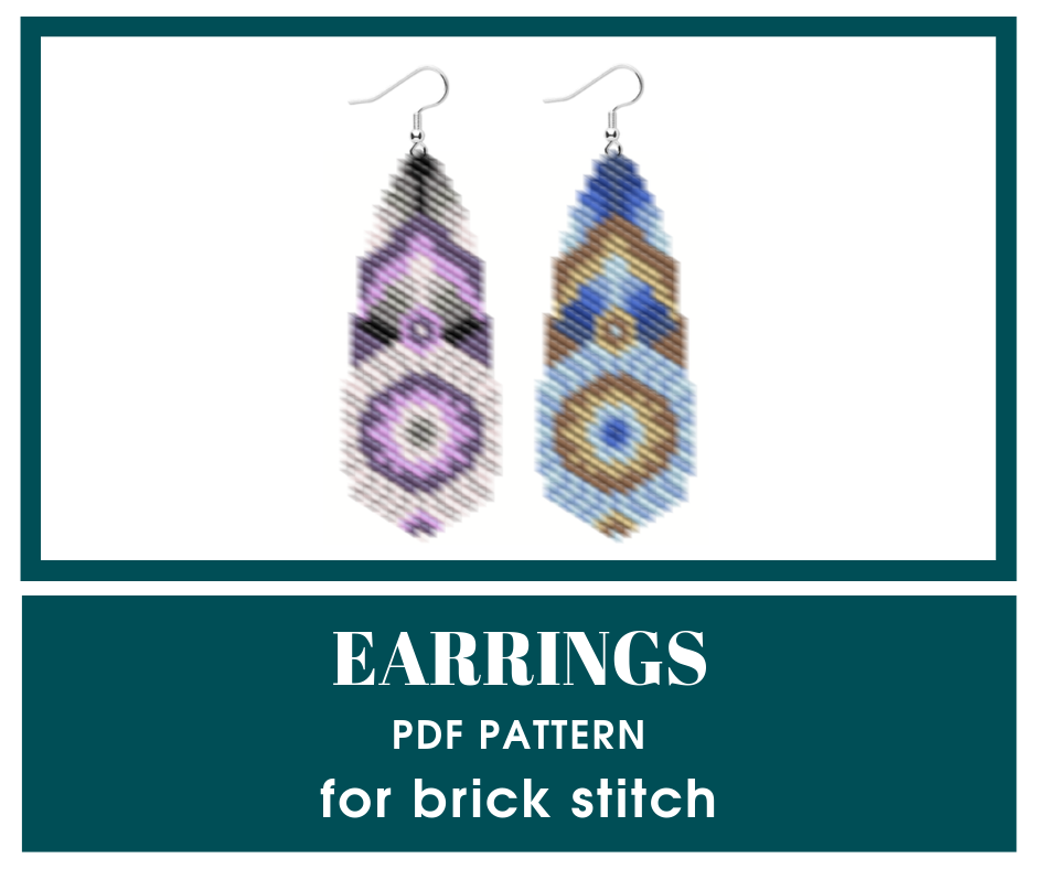 Earrings brick stitch bead pattern 1 earrings bead pattern