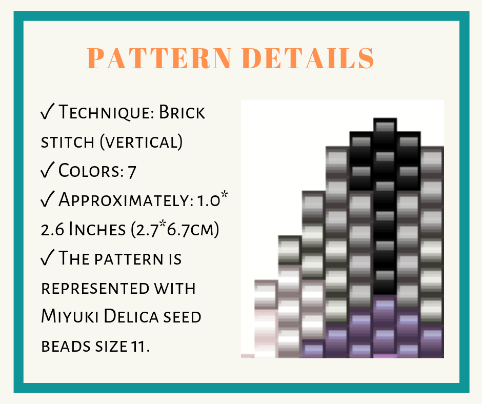 Earrings brick stitch bead pattern 2 earrings bead pattern