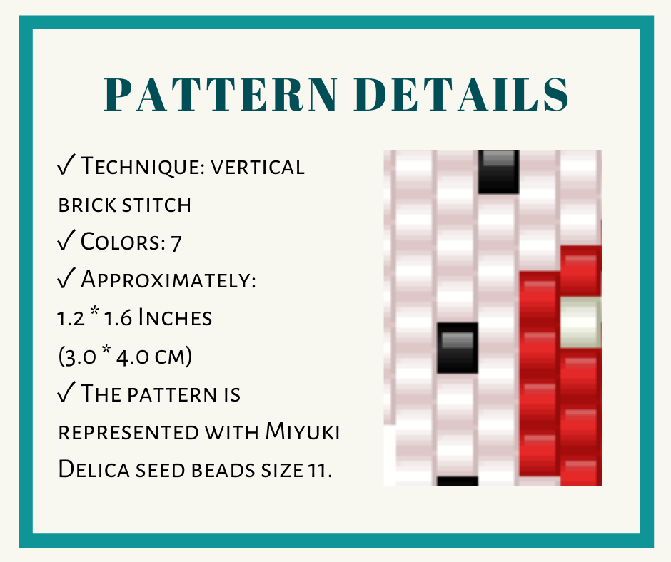 Cherry earrings brick stitch bead pattern 2 earringsbeadpattern