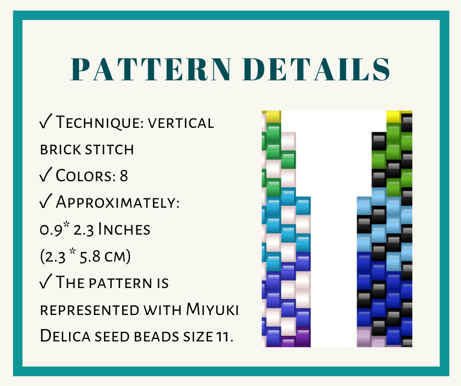 Rainbow gradient earrings brick stitch bead pattern 2 earringsbeadpattern