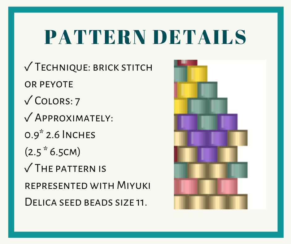 Long peyote earrings bead pattern 2 earringsbeadpattern