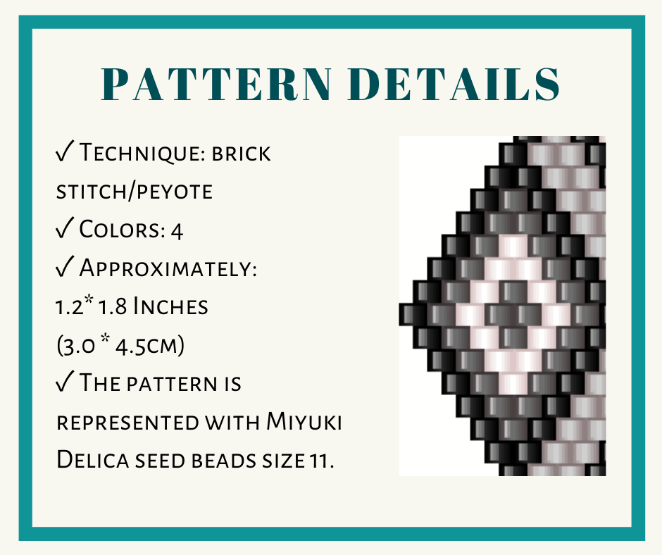 Rhombus earrings brick stitch or peyote pattern 2 earringsbeadpattern