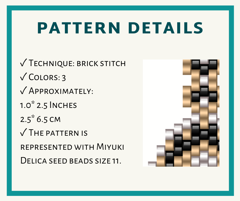 Classic style earrings brick stitch bead pattern 2 earringsbeadpattern