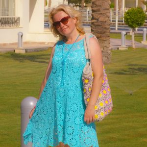 Motifs flared women sundress Amelia crochet pattern