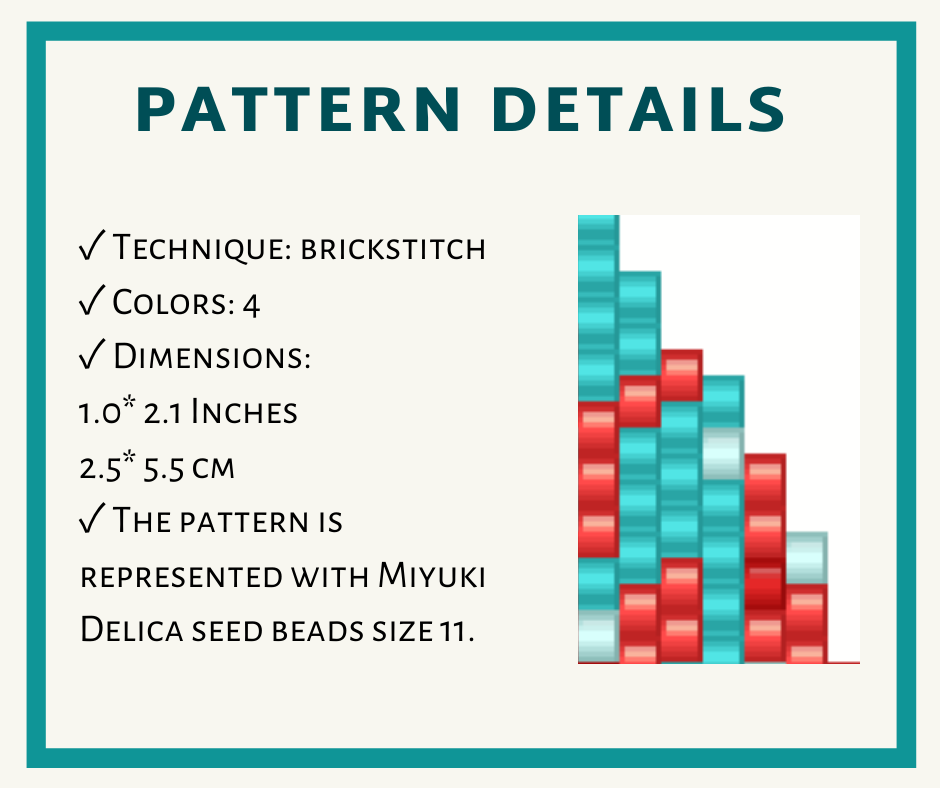 Coral bead pattern for brick stitch earrings 2 earringsbeadpattern