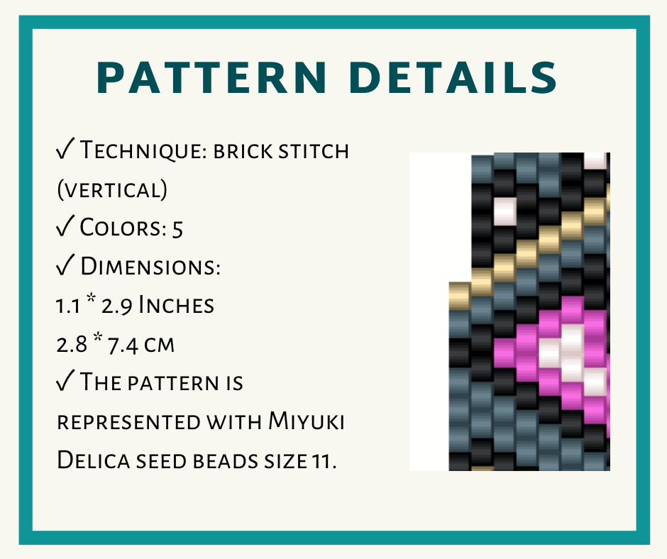Long brick stitch earrings PDF bead pattern 2 earringsbeadpattern
