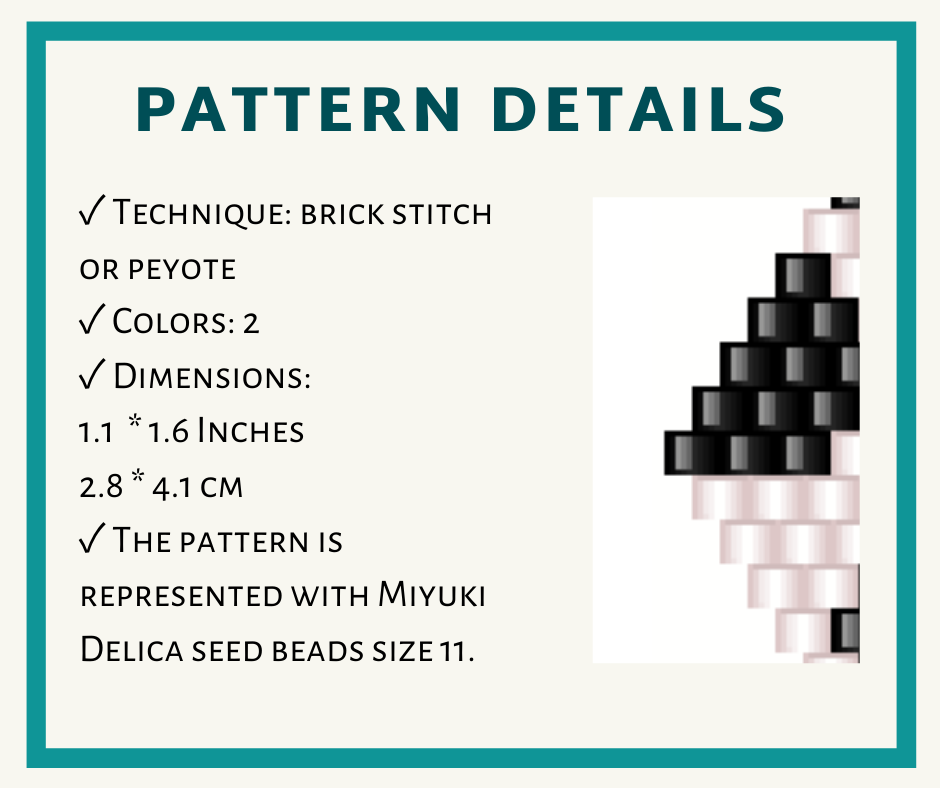 Cow print beaded fringe earrings pattern 2 brickstitchbeadpattern