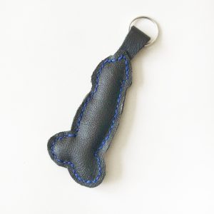 Penis keychain Leather black dick keyholder, gift box