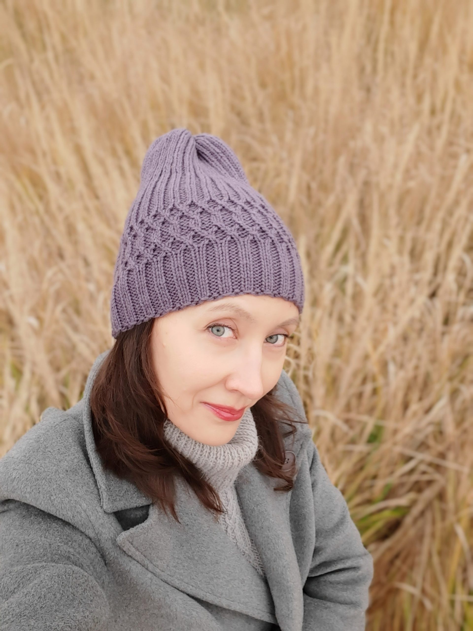 Ribbed Hat Knitting Pattern 3 sizes Knit Slouchy Beanie