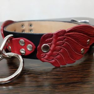 Handmade-red-wings-leather-slave-collar-for-sub