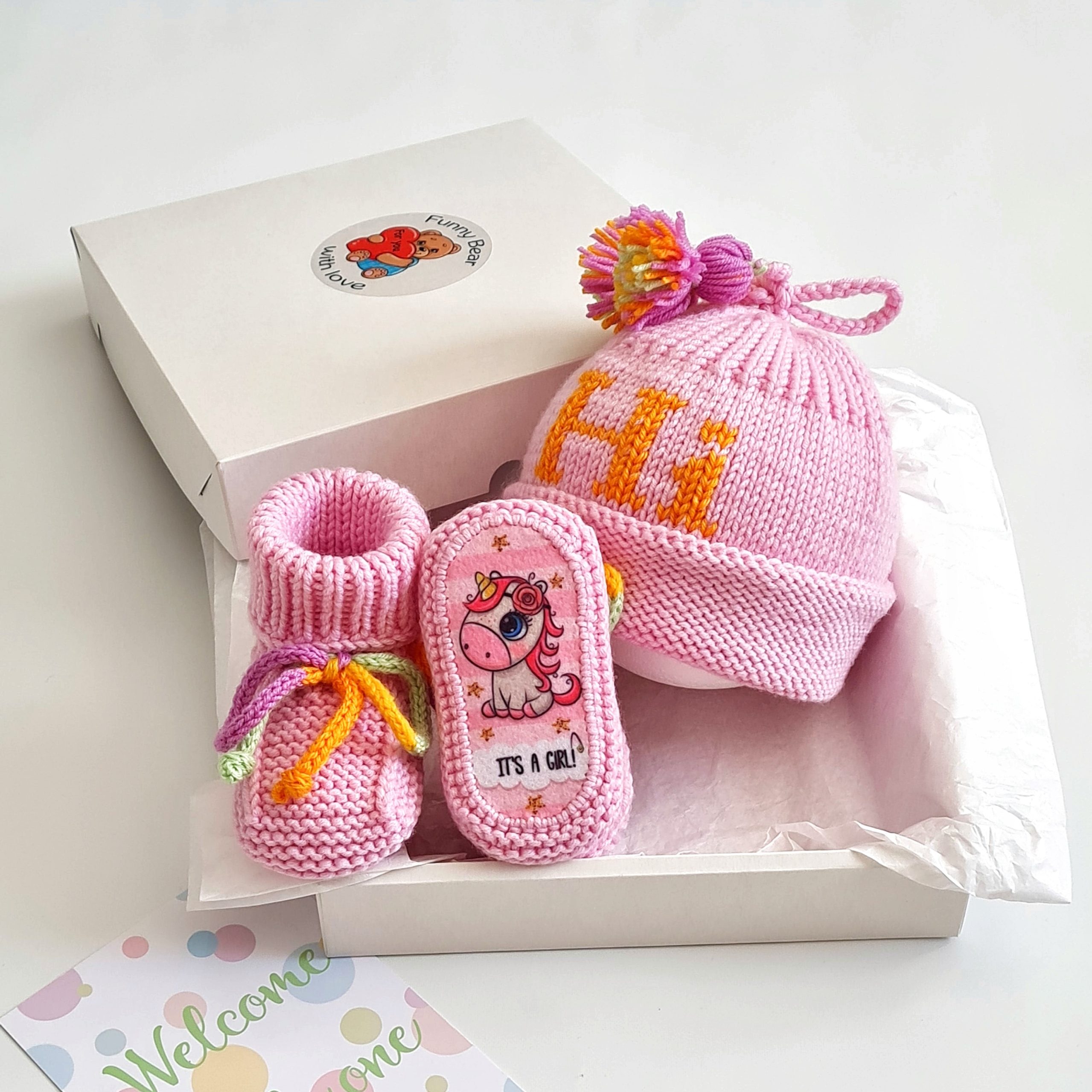 Baby Girl Gift Box, Baby Shower Gift Set, Pink, New Baby Gift
