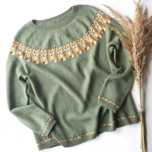 Handmade Marketplace 810 icelandic sweater with foxes