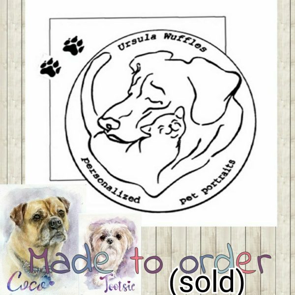 Personal Order (Sold) Set of 2 Pet Portraits For Vicki
