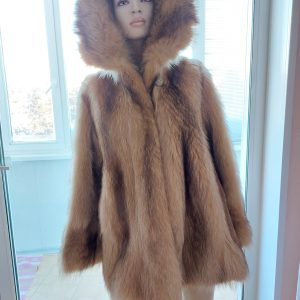 AMAZING REAL RACCOON COAT FUR JACKET BEAUTIFUL LOOK SIZE M-L