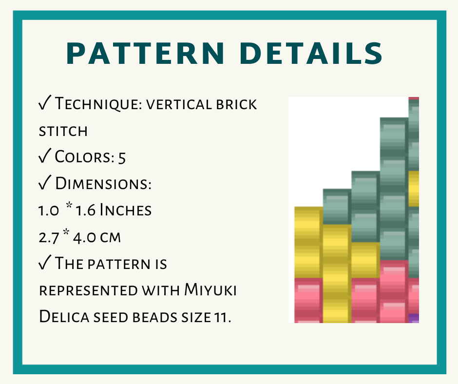 Big colorful brick stitch beaded earrings pattern 2 earringsbeadpattern